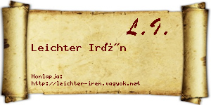 Leichter Irén névjegykártya